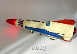 Vintage Wonder-L Space Rocket Japan Battery Powered Toy with Box 1960s Lights Work
