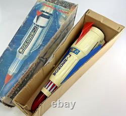 Vintage Wonder-L Space Rocket Japan Battery Powered Toy with Box 1960s Lights Work