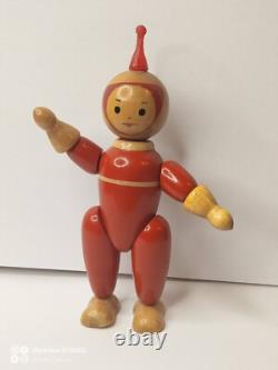 Vintage Wooden Doll Cosmonaut-Astronaut Made in USSR. Space toy