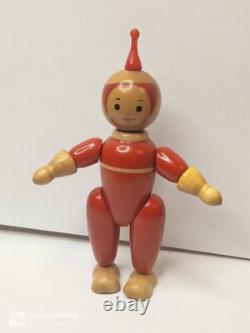 Vintage Wooden Doll Cosmonaut-Astronaut Made in USSR. Space toy