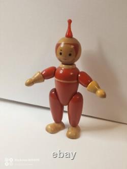 Vintage Wooden Doll Cosmonaut-Astronaut Made in USSR. Space toy
