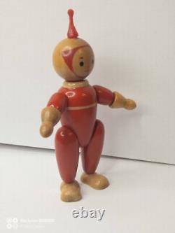 Vintage Wooden Doll Cosmonaut-Astronaut Made in USSR. Space toy
