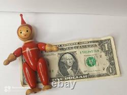 Vintage Wooden Doll Cosmonaut-Astronaut Made in USSR. Space toy