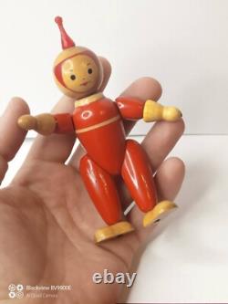 Vintage Wooden Doll Cosmonaut-Astronaut Made in USSR. Space toy
