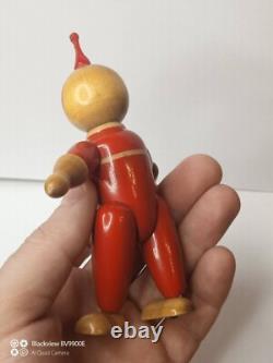Vintage Wooden Doll Cosmonaut-Astronaut Made in USSR. Space toy
