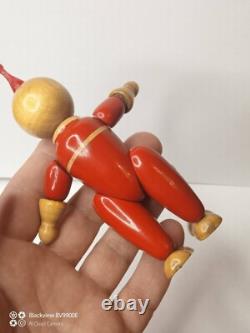 Vintage Wooden Doll Cosmonaut-Astronaut Made in USSR. Space toy