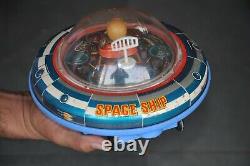 Vintage X-5 Space Ship MT Trademark Battery Litho Tin Toy, Japan