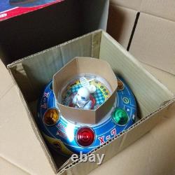 Vintage X-7 SPACE SHIP UFO High Mecha Series TIN Toy Masudaya Working From Japan