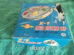 Vintage X 7 Space Explorer MT Trademark Battery Litho Tin Toy, Japan boxed