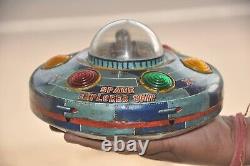 Vintage X-7 Space Explorer Ship MT Trademark Battery Litho Tin Toy, Japan