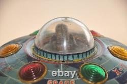 Vintage X-7 Space Explorer Ship MT Trademark Battery Litho Tin Toy, Japan