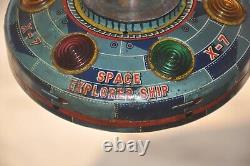 Vintage X-7 Space Explorer Ship MT Trademark Battery Litho Tin Toy, Japan