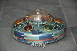 Vintage X-7 Space Explorer Ship MT Trademark Battery Litho Tin Toy, Japan