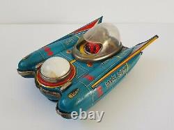 Vintage Yanoman Space Scout S-17 battery operated tin space toy Japan, spares