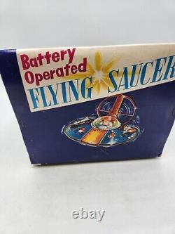 Vintage Yonezawa Space Patrol 2019 Flying Saucer Tin Battery In Box Japan