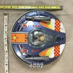 Vintage Yonezawa Space Patrol 2019 Flying Saucer Tin Battery Operated Toy Japan