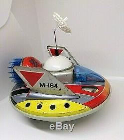 Vintage Yonezawa Tin Toy Space Saucer Ship Mercury X-1 Japan 1960's