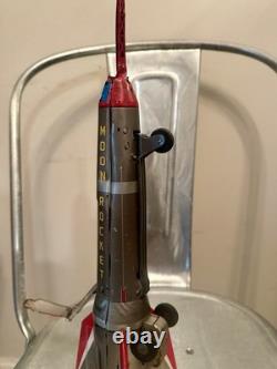 Vintage mid-20th century Masuya Moon Rocket tin toy. Rare Space Toy