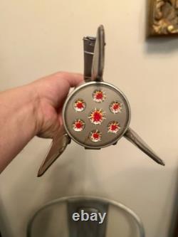 Vintage mid-20th century Masuya Moon Rocket tin toy. Rare Space Toy