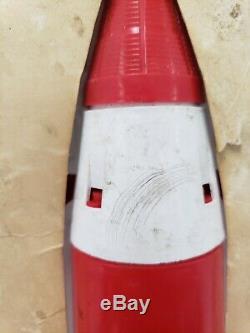 Vintage plastic toy Apollo USA moon rocket by Processed Plastics IN PACKAGE