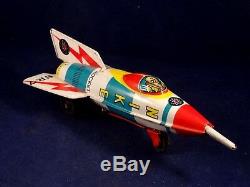 Vintage rare tin toy Space Rocket NIKE SR-7 MASUYA TOY JAPAN 1950's Friction