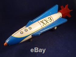 Vintage rare tin toy Space Rocket XX-3 ALPS JAPAN 1950's Friction