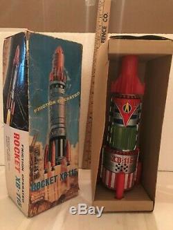 Vintage space toy friction operated XB-115 rocket space toy with rare box