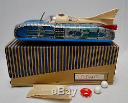 Vintage tin battery moon toy space tank intercosmosz MIB blue not Japan China