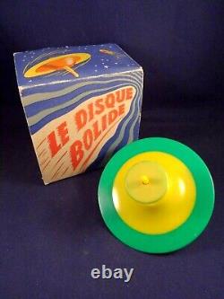 Vintage toy game space spinning top boxed the bolide disc 50's Flying saucer