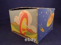 Vintage toy game space spinning top boxed the bolide disc 50's Flying saucer