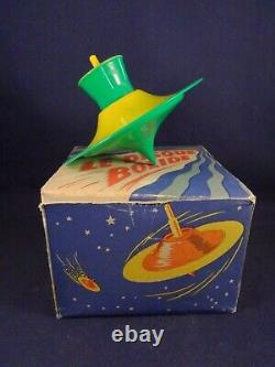 Vintage toy game space spinning top boxed the bolide disc 50's Flying saucer