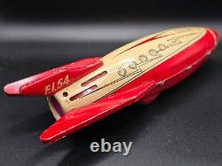 Vintage very rare tin toy space rocket Made in France F. I. 54 1940 50's
