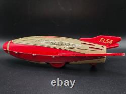 Vintage very rare tin toy space rocket Made in France F. I. 54 1940 50's