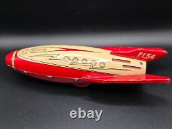 Vintage very rare tin toy space rocket Made in France F. I. 54 1940 50's