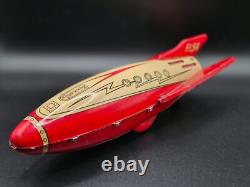 Vintage very rare tin toy space rocket Made in France F. I. 54 1940 50's