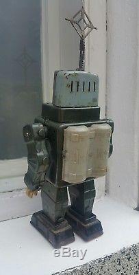 Vntg. Robot Television Space Man Toy Alps Japan 1950 Tin Battery Operated Parts