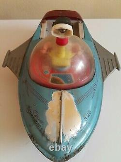 Vntg. Space Commander Ship Tin Toy Vehicle Batt. Oper. China Old Me 325 Me 769