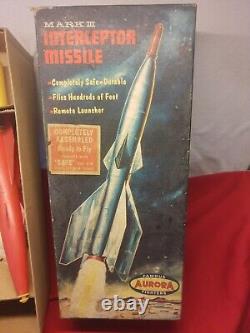 Vtg 1950s Aurora Interceptor Missile Toy with Box Atomic Space Rocket Complete