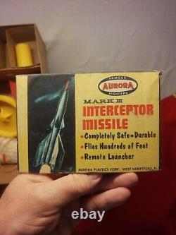 Vtg 1950s Aurora Interceptor Missile Toy with Box Atomic Space Rocket Complete