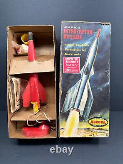 Vtg 1950s Aurora Interceptor Missile Toy with Box atomic space rocket