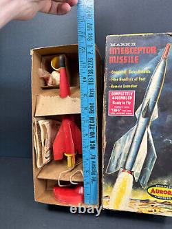 Vtg 1950s Aurora Interceptor Missile Toy with Box atomic space rocket