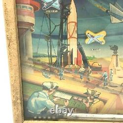 Vtg 1950s Northwestern Products Tabletop Pinball Jet Fire Aviation Space Toy GM