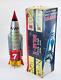 Vtg 1960's Nomura Battery Powered Space Rocket Solar X Tin Space Toy withBox Works