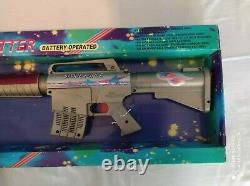 Vtg 90's Space Shatter Space Force Machine Gun W Sounds & Light Transing Toys Ch