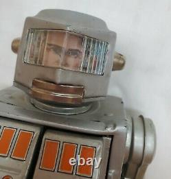 Vtg Battery Operated Tin Plated Metal House Japan Super Space Giant Robot