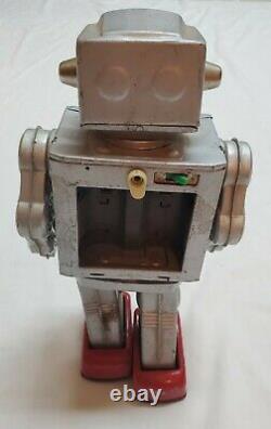 Vtg Battery Operated Tin Plated Metal House Japan Super Space Giant Robot