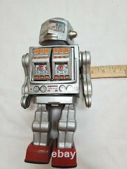 Vtg Battery Operated Tin Plated Metal House Japan Super Space Giant Robot