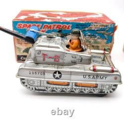 Vtg Cragstan 30213 Space Patrol Tank Battery Op Tin Toy Working in Original Box