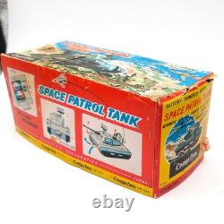 Vtg Cragstan 30213 Space Patrol Tank Battery Op Tin Toy Working in Original Box