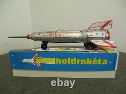 Vtg Holdraketa Rocket Interkozmosz Space Friction Tin Toy+orig Box/instructions